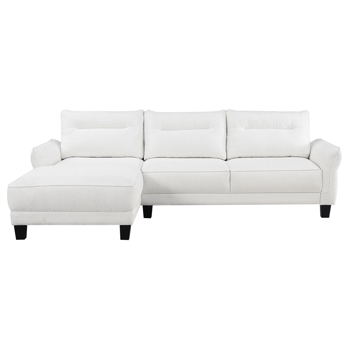 Granholm - Upholstered Curved Arm Sectional Sofa - White