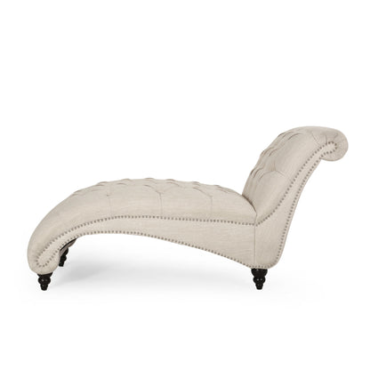 Chaise Lounge With Button Tufted Diamon Stitch