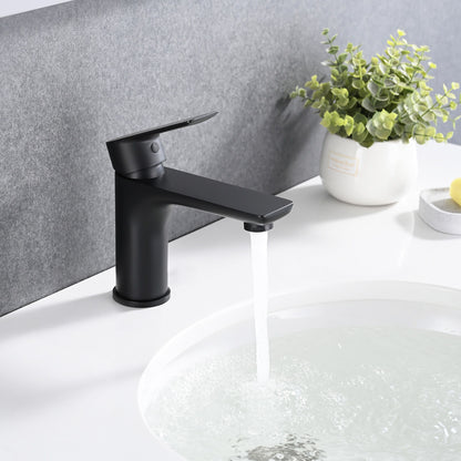 Modern Bathroom Sink Faucet Single Handle Brass Countertop Mount