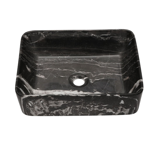 Rectangular Vessel Bathroom Sink - Black / Gray