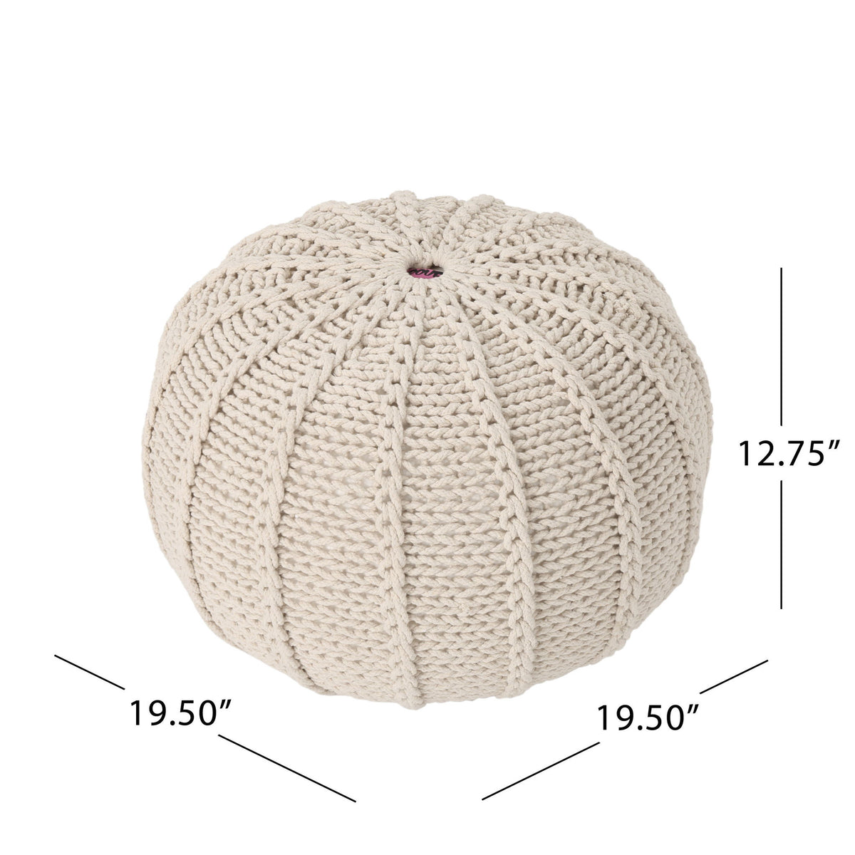 Bordeaux - Knitted Round Pouf Ottoman And Floor Cushion
