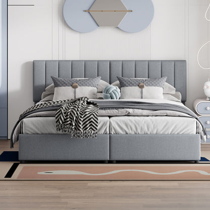 Upholstered Platform Bed With A Hydraulic Storage System