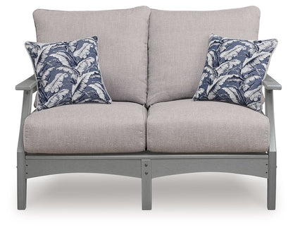 Cove Beach - Loveseat With Cushion - Gray