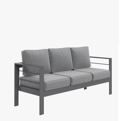 All-Weather Patio Sofa With Cushions, 3 Seat Outdoor Couch