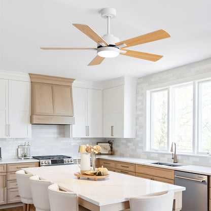 Reversible DC Motor Ceiling Fan With Dimmable LED Light For Living Room