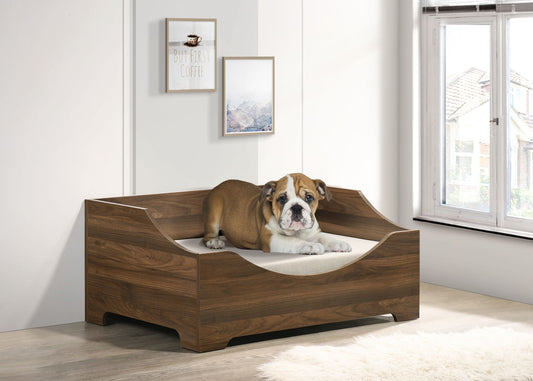 Gibson - Alder Wood Finish Comfy Pet Bed With Cushion - Brown