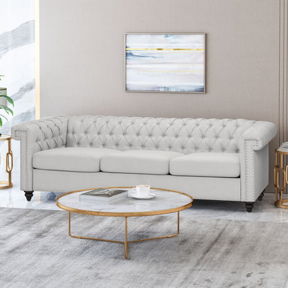 Chesterfield Style 3 Seater Sofa With Deep Button Tufting