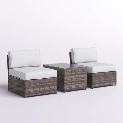 Modern Wicker Outdoor Seating Set With Cushions