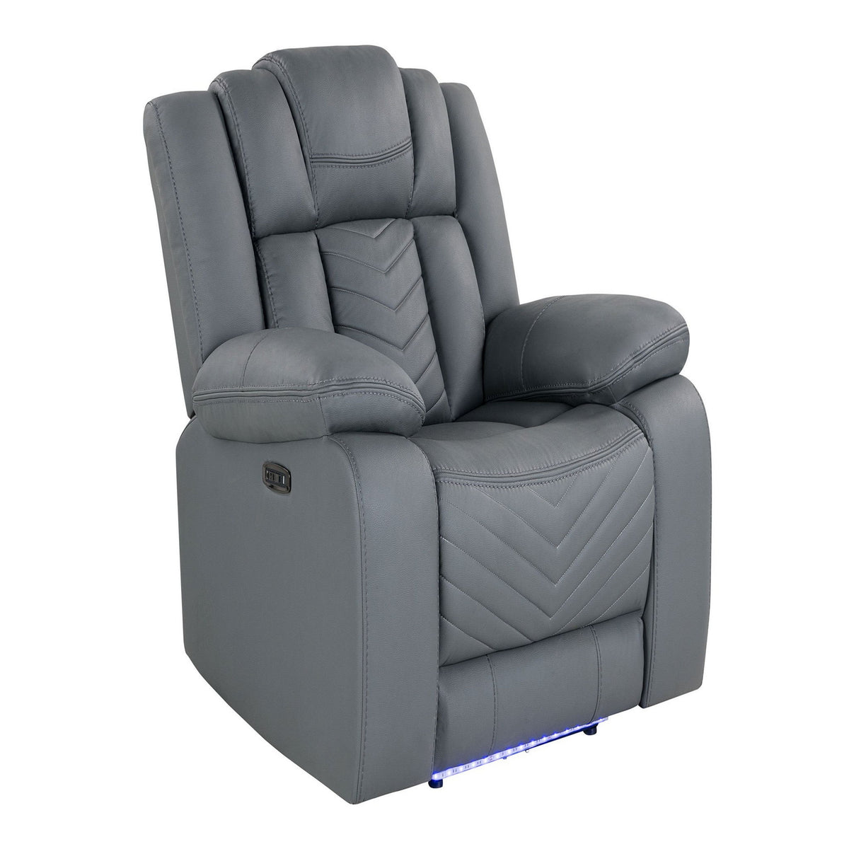 Raize - Power Recliner With LED Functionality - Gray