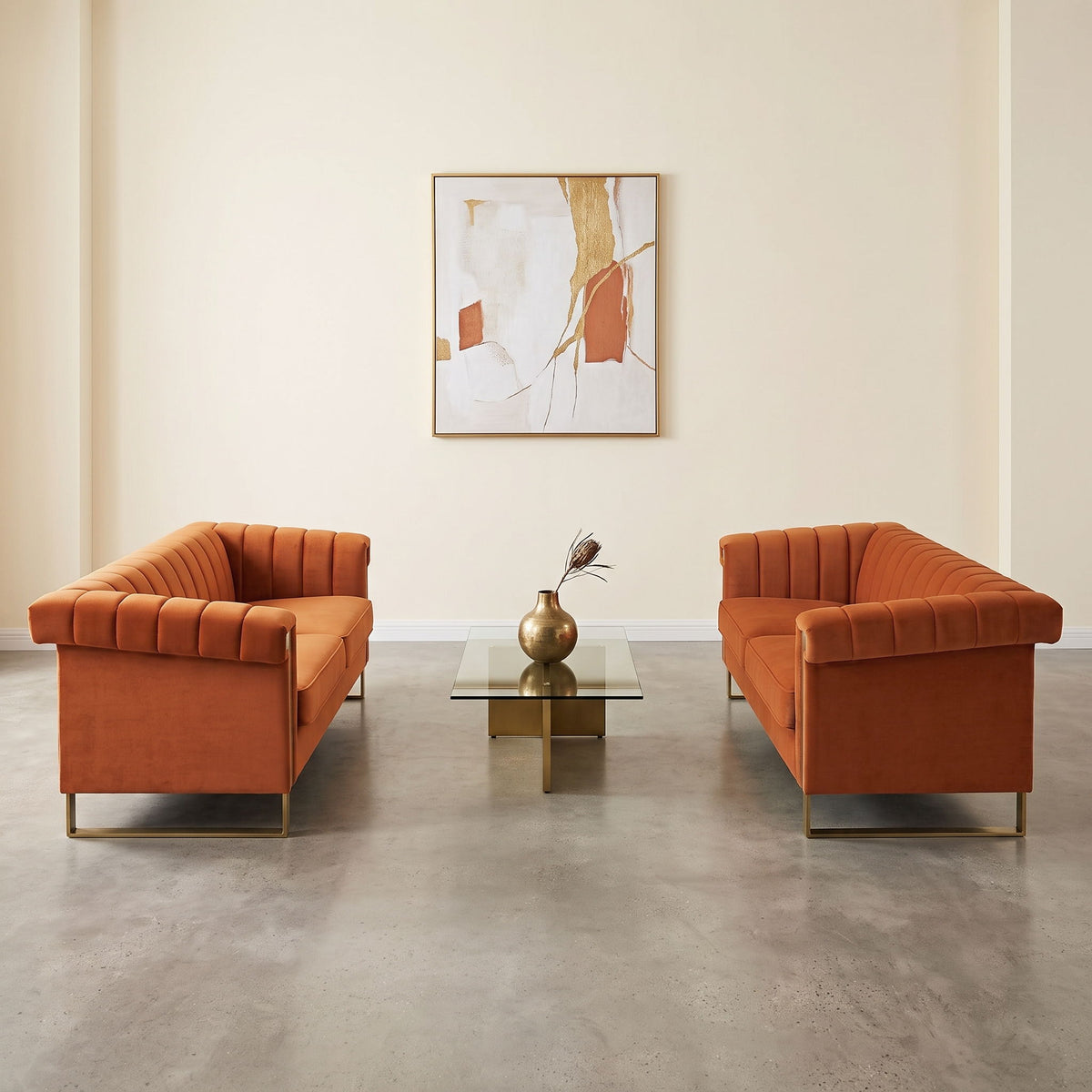 2 Piece Sofa Set With Tufted Back And Deep Seating