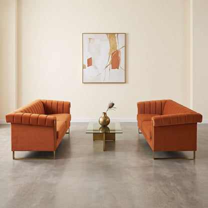 2 Piece Sofa Set With Tufted Back And Deep Seating