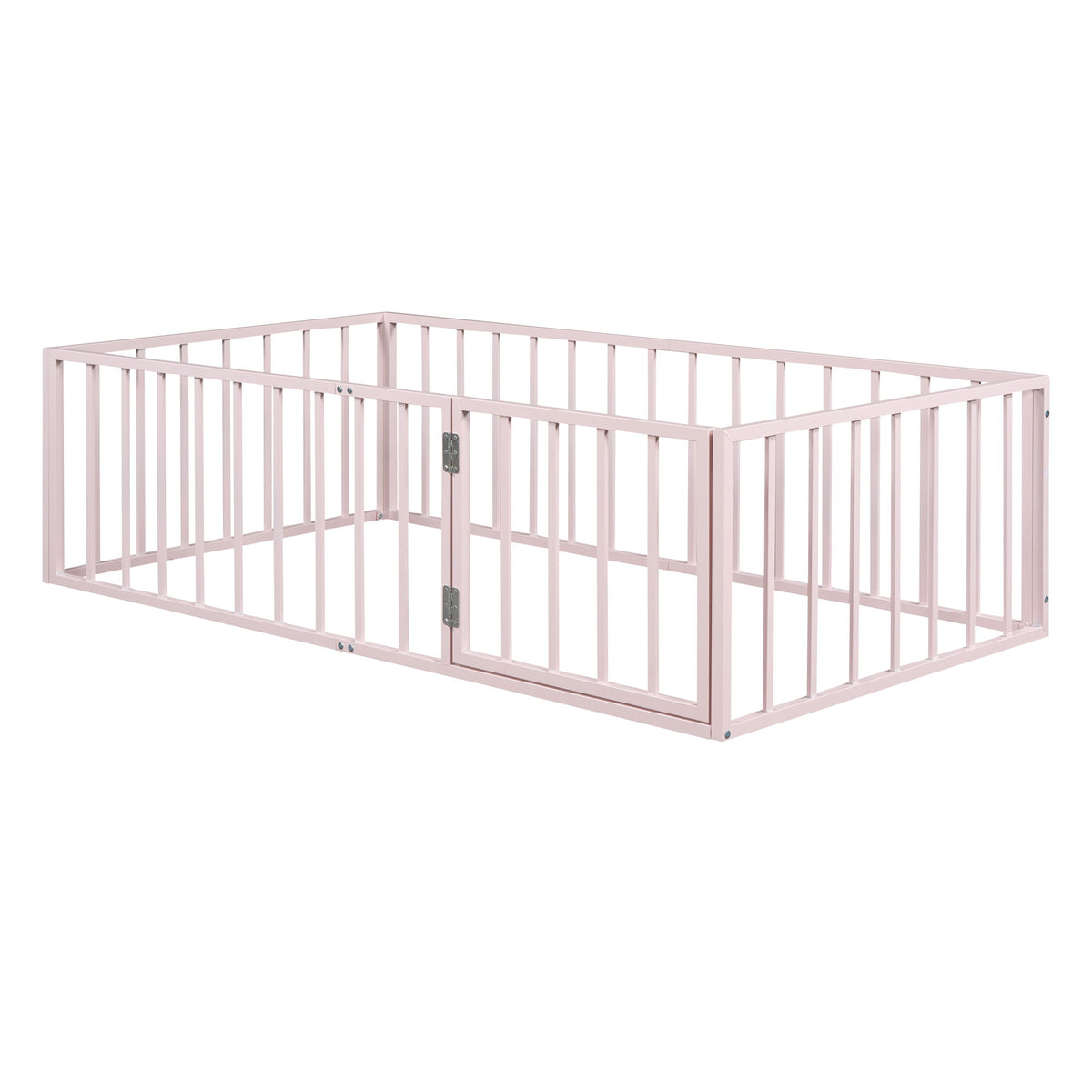 Metal Floor Bed Frame With Fence And Door