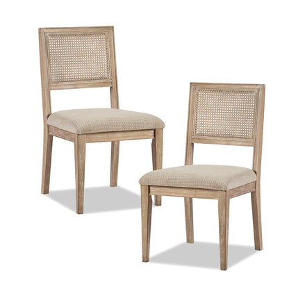 Modern Armless Dining Chair With Cane Back (Set of 2)