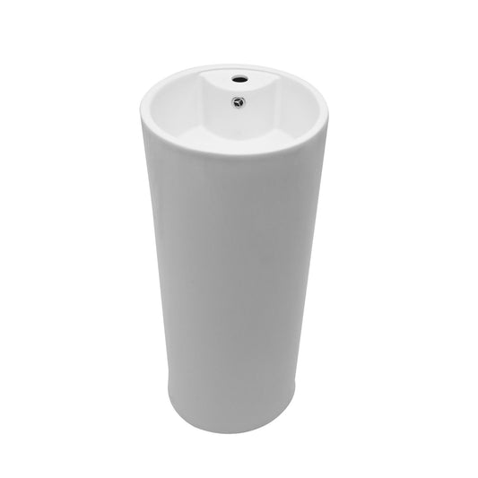 15" Pedestal Sink With Space Saving Design, Smooth Non Porous Surface For Powder Rooms - White