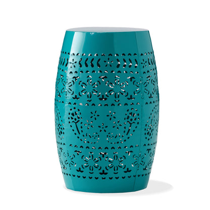 Outdoor Lace Cut Side Table - Teal