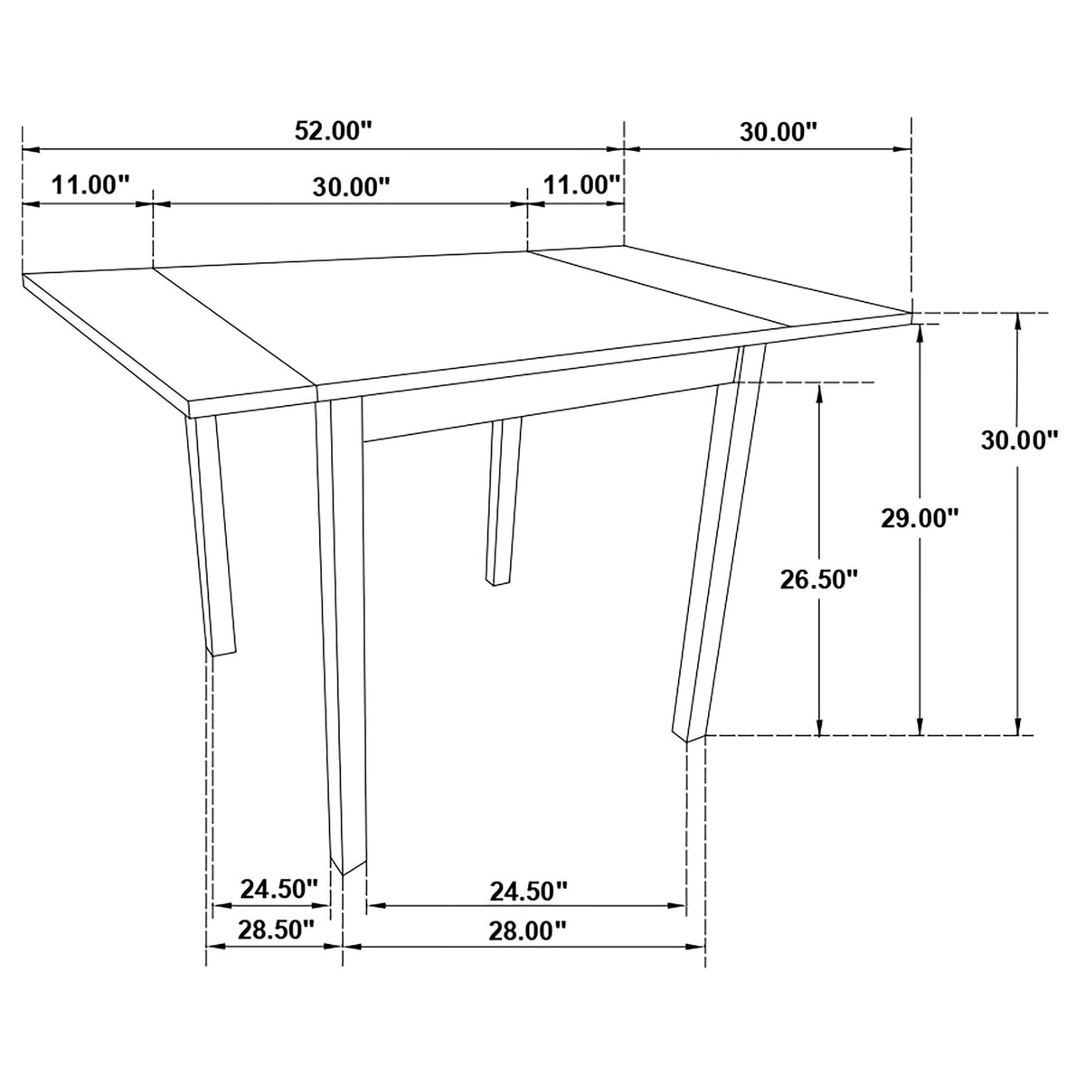 Dining Table With Drop Extension Leaf Table With Foldable Ends For Compact Spaces - Brown