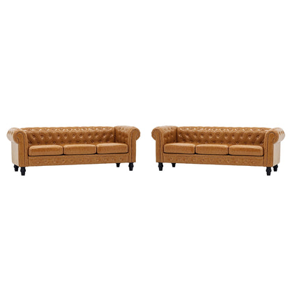 2 Piece Sofa Set With Rolled Armrests