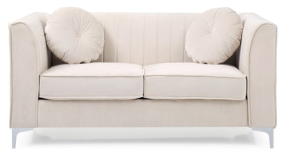 Glam Styled Micro Suede Loveseat