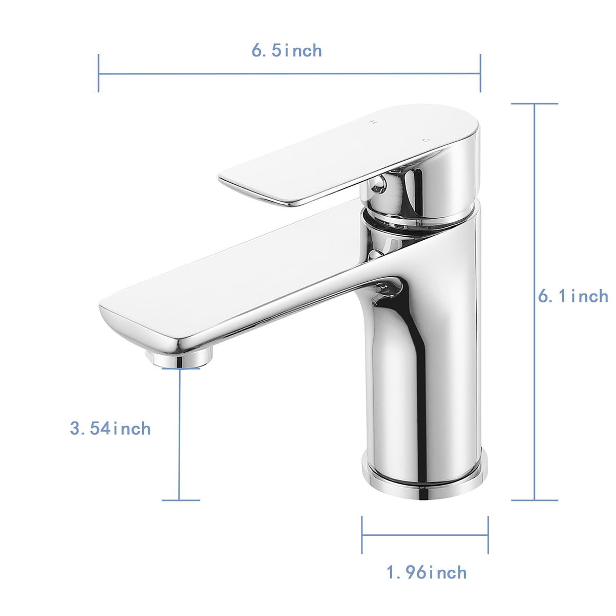 Single Handle Lavatory Basin Sink Faucet Brass Bathroom Faucet With Hot And Cold Water Control - Chrome
