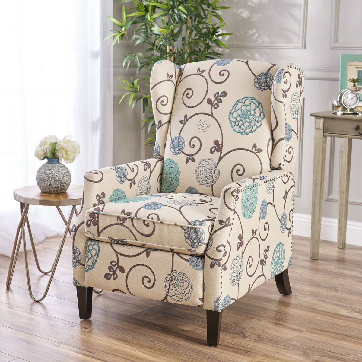 Westeros Wing Back Fabric Upholstered Recliner