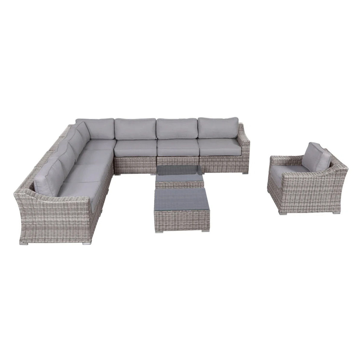 Outdoor Wicker Conversation Set With Cushions, All Weather