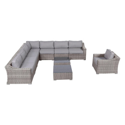 Outdoor Wicker Conversation Set With Cushions, All Weather