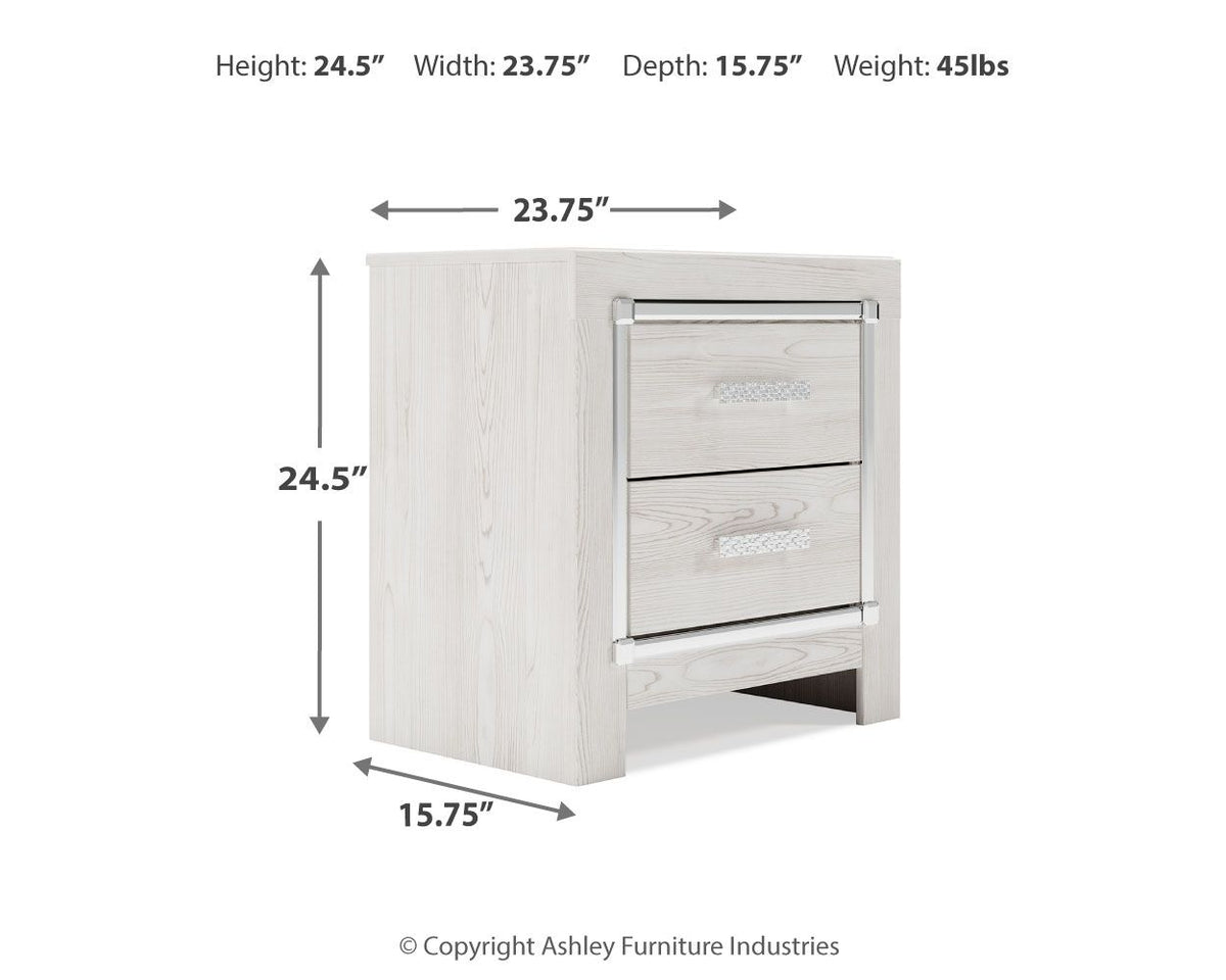 Altyra - Two Drawer Night Stand - White