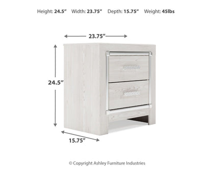 Altyra - Two Drawer Night Stand - White