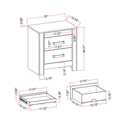 Lorenzo - Nightstand With Hidden Compartment And Handles - Silver