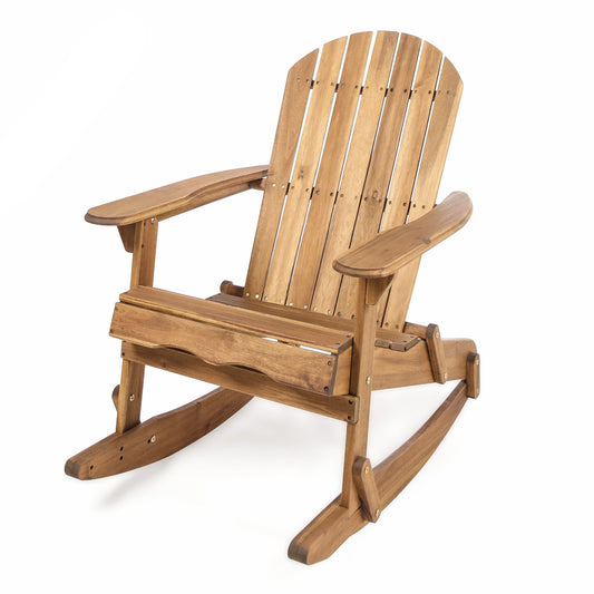 Outdoor Adirondack Rocking Chair With Hand Crafted Details