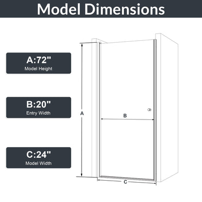 Semi Frameless Circular Pivot Shower Door With 1 / 4" Sgcc Tempered Glass