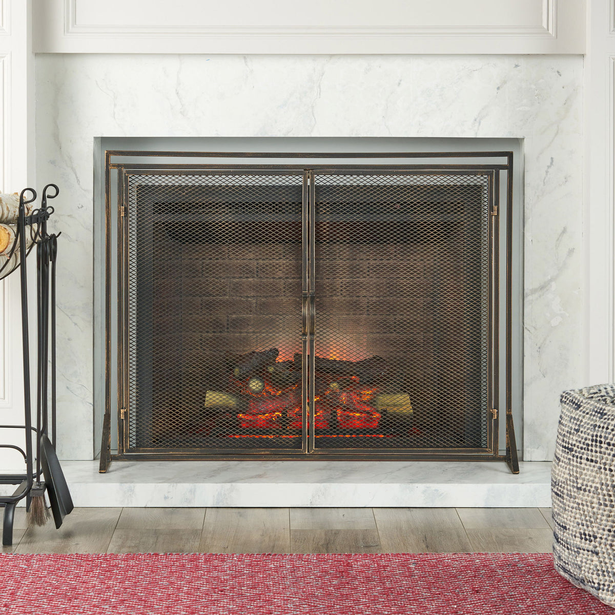 Samantha - Iron Fireplace Screen 2 Door Design