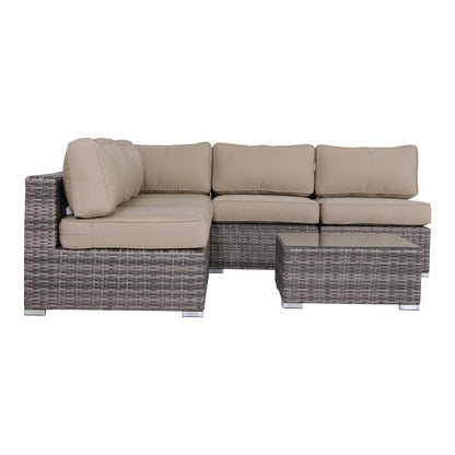 Patio Set With Cushions, 4 Piece, Rustproof - Gray Mix
