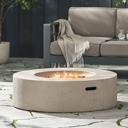 Modern Lightweight Concrete Outdoor Circular Fire Pit 50, 000 Btu