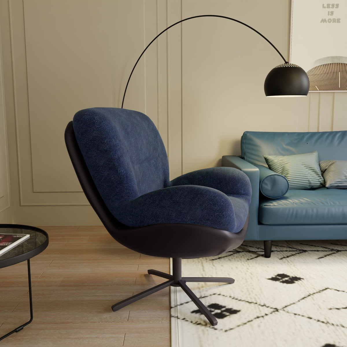 360° Swivel Office Chair, No Wheels