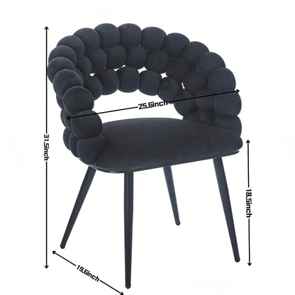 Modern Chair With Tube Legs, Soft Cushions And Comfortable Backrest