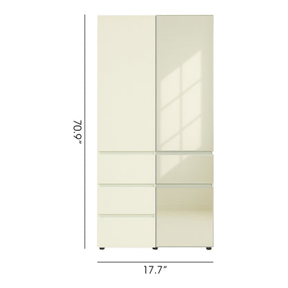 Elise - Modular Closet System With Mirror, Customizable Storage Solution - White