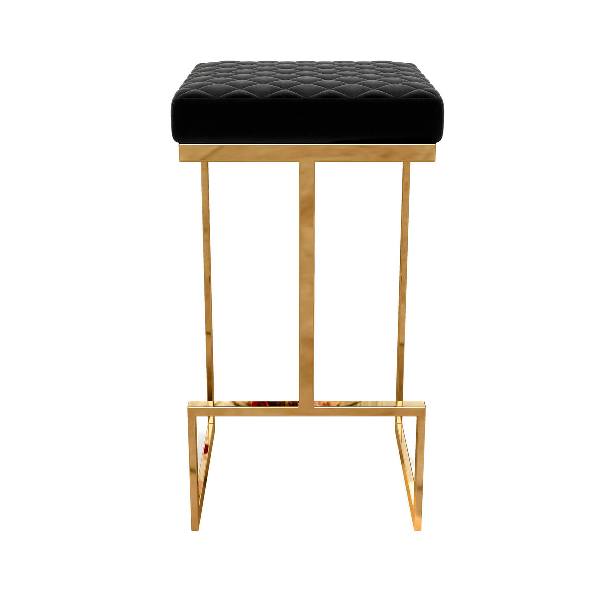 Joel - Upholstered Stool - Black / Gold