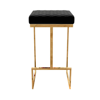 Joel - Upholstered Stool - Black / Gold
