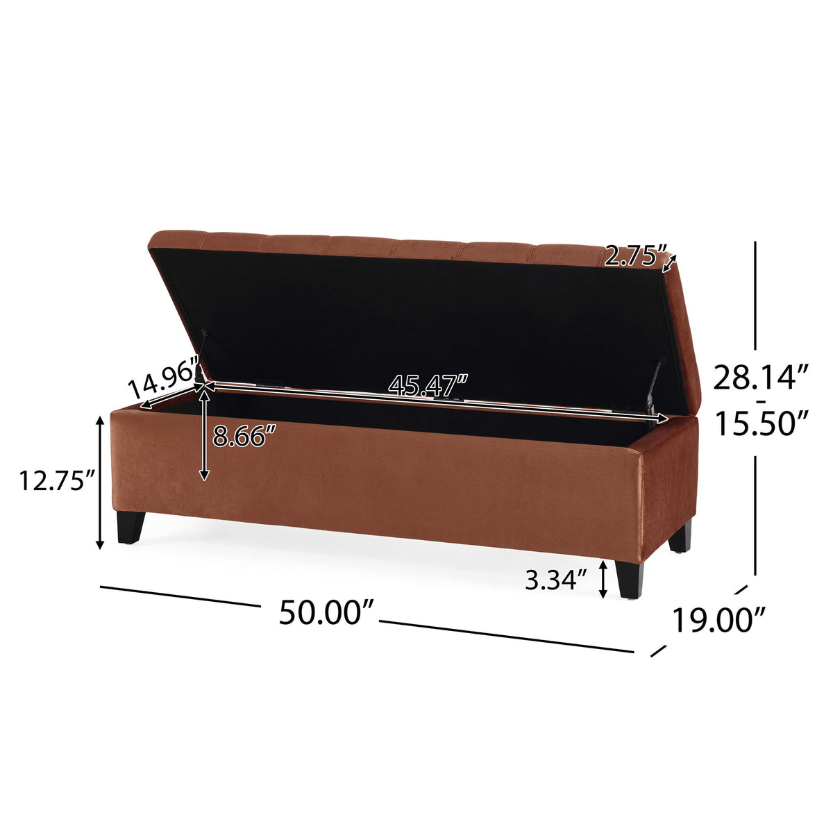 Wendover - Elegant Tufted Storage Bench With Lift-Up Top And Birch Wood Legs