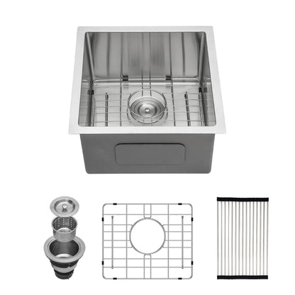 Modern Undermount Stainless Steel Kitchen Sink 16 Gauge, Deep Single Bowl
