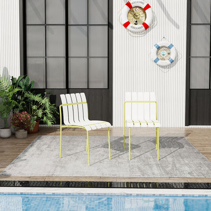 4 Piece Set Of Modern Color Block Designed Single Chairs