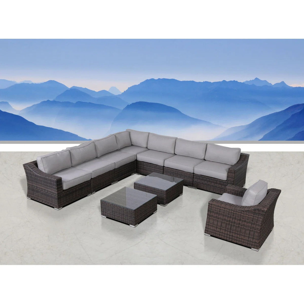 Outdoor Wicker Conversation Set With Cushions, All Weather