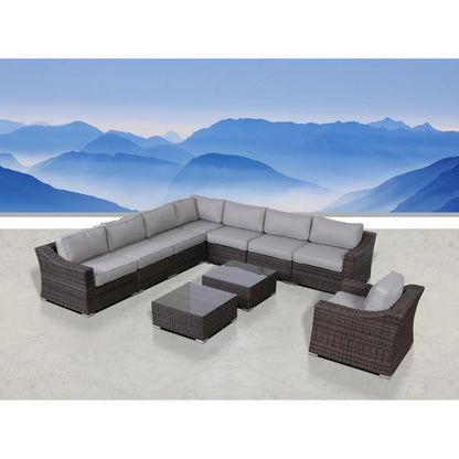 Outdoor Wicker Conversation Set With Cushions, All Weather