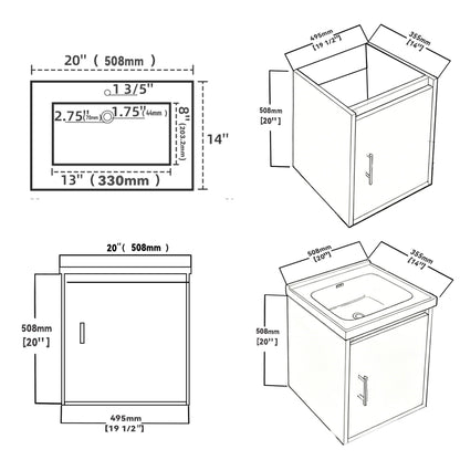 Floating Bathroom Vanity Combo, Wall Mounted Cabinet With Sink & Soft Close Doors For Small Bathrooms