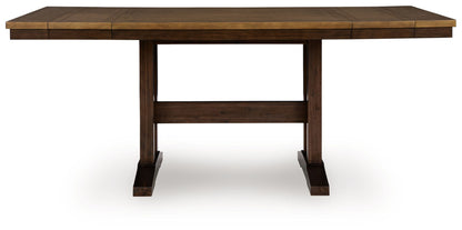 Rylandeen - Rectangular Dining Room Counter Height Extension Table - Light Brown / Dark Brown