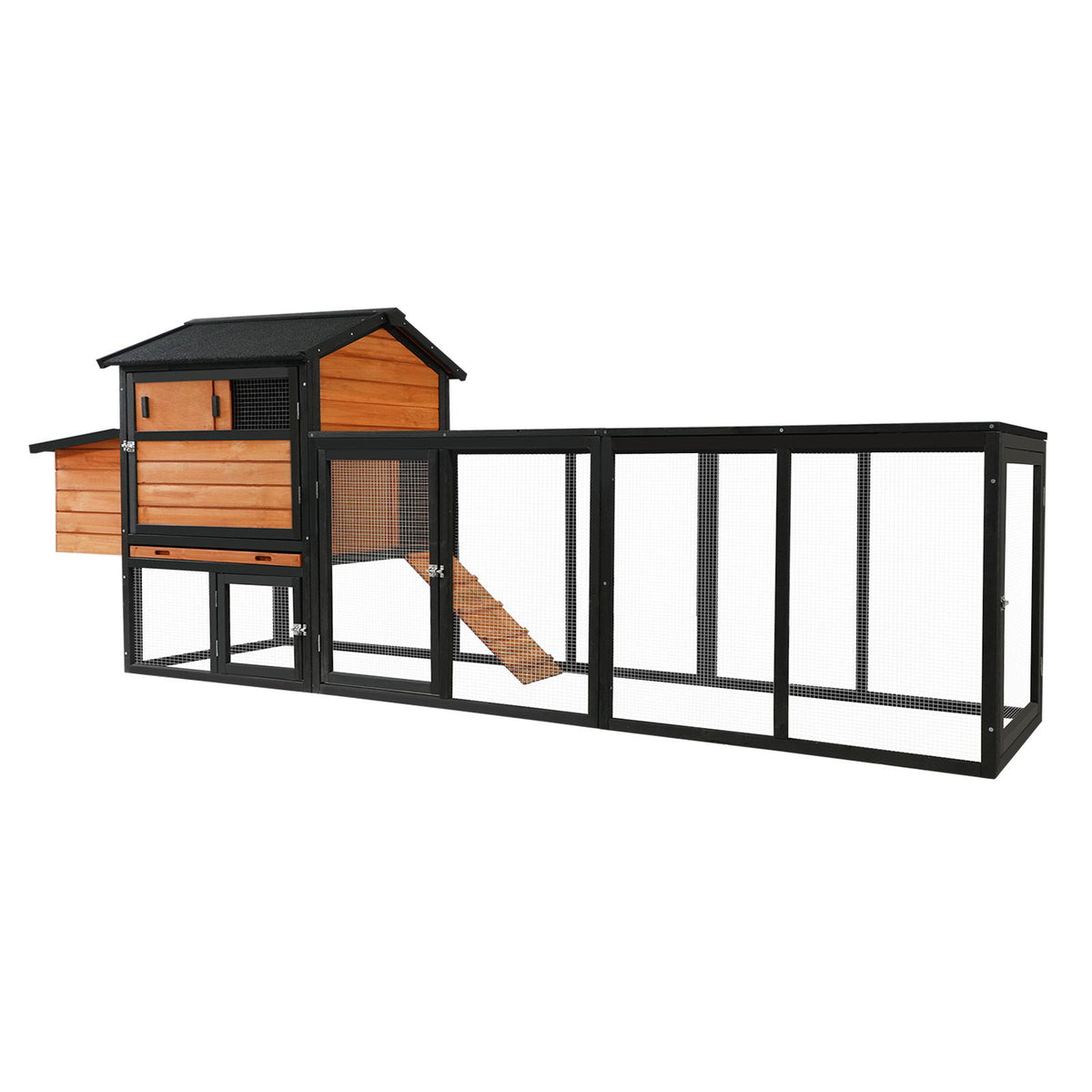 Chicken Coop With Run And Nesting Box, Large Outdoor Hen House For Backyard