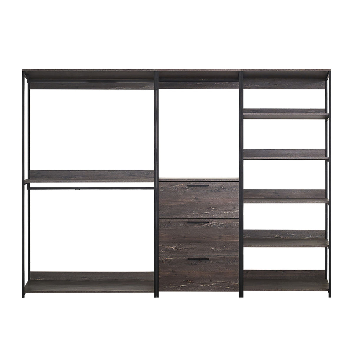 Monica - Walk-In Closet System With Spacious Storage - Gray