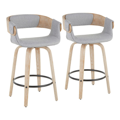 Elisa - Farmhouse Counter Stool (Set of 2) - Gray