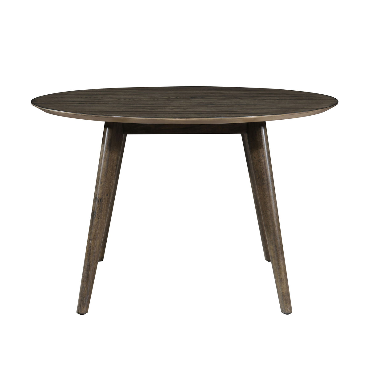 Rex - 48" Round Dining Table & 4 Open Back Chairs - Walnut Brown